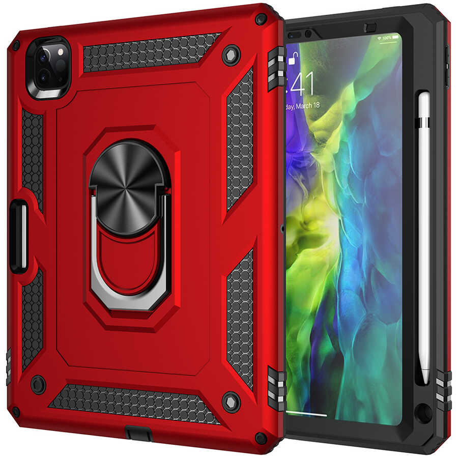 Apple iPad Pro 11 2022 M2 Kılıf Zore Tablet Vega Kapak - Kırmızı