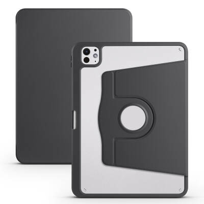 Apple iPad Pro 11 2024 Case Zore Thermal Pen Compartment Rotatable Stand Case - Zore