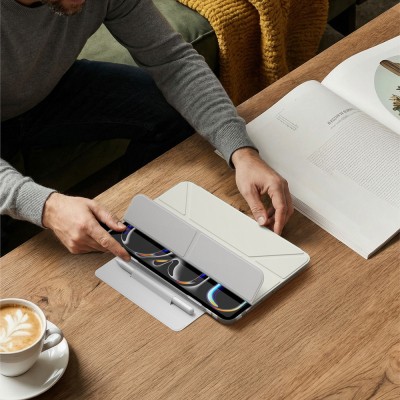 Apple iPad Pro 11 2025 M5 Amazingthing Minimal Mag Katlanabilir Standlı Kalem Bölmeli Kılıf - 22