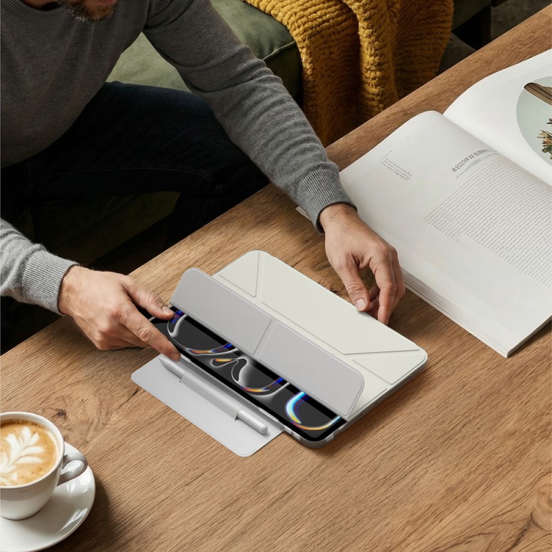 Apple iPad Pro 11 2025 M5 Amazingthing Minimal Mag Katlanabilir Standlı Kalem Bölmeli Kılıf - 22