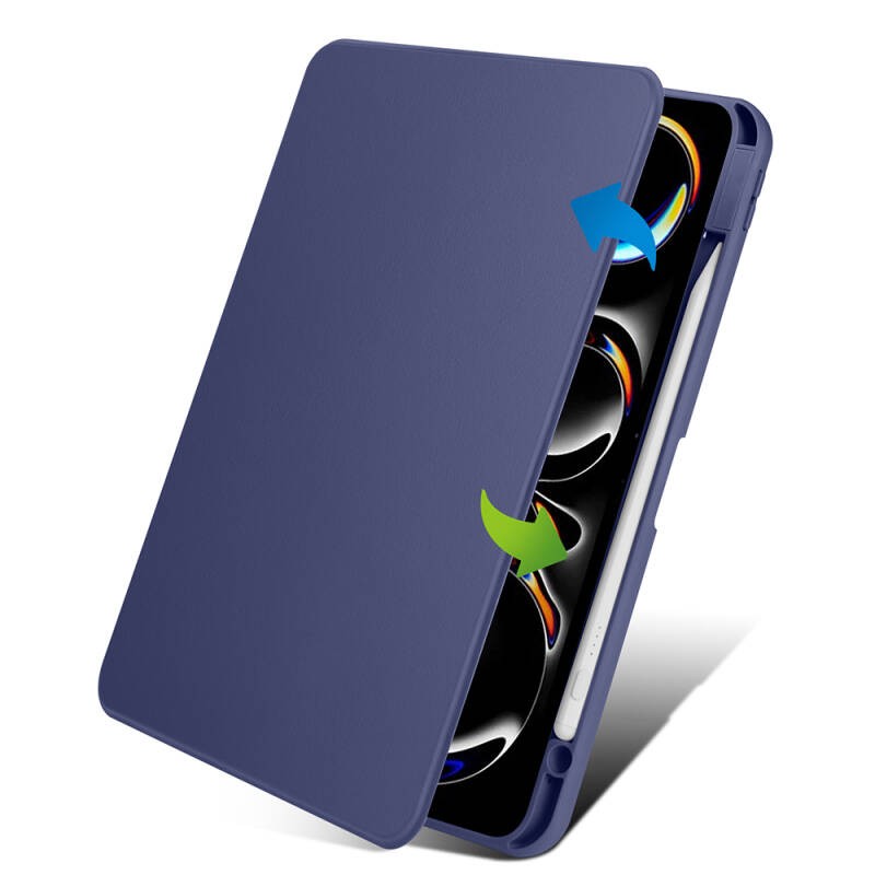 Apple iPad Pro 11 2025 M5 Case Zore Thermal Pen Compartment Rotating Stand Case - 13