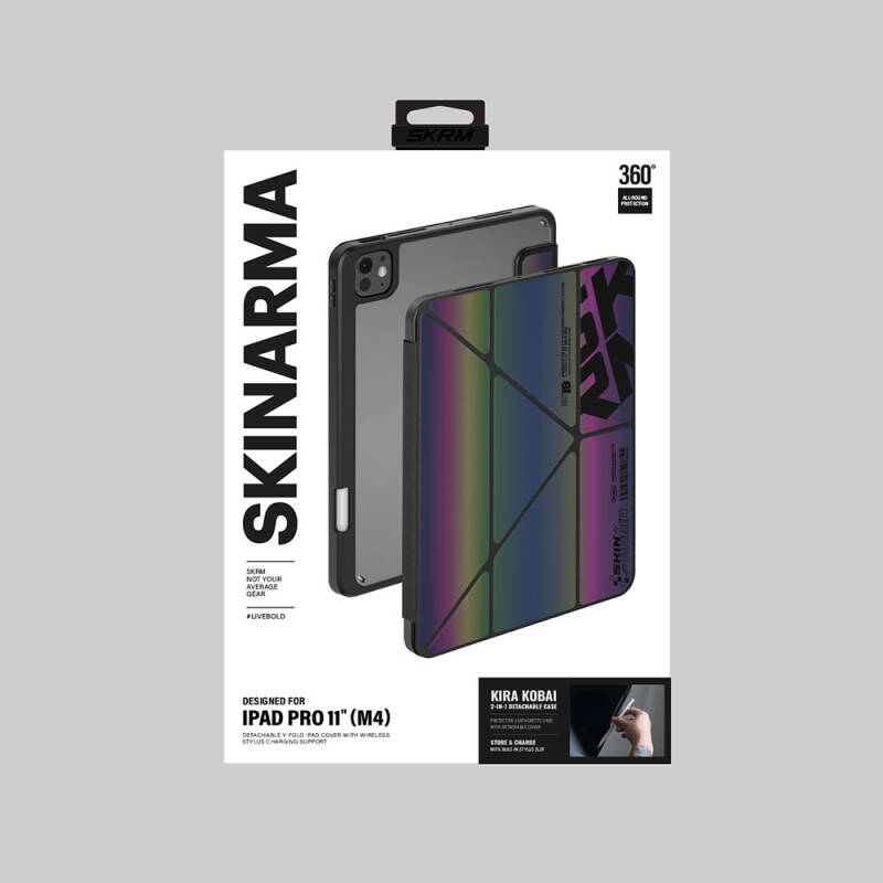 Apple iPad Pro 11 2025 M5 Kılıf SkinArma Holografik Tasarımlı Arkası Şeffaf Çıkarılabilir Magnetik Kira Kobai Kılıf - 15