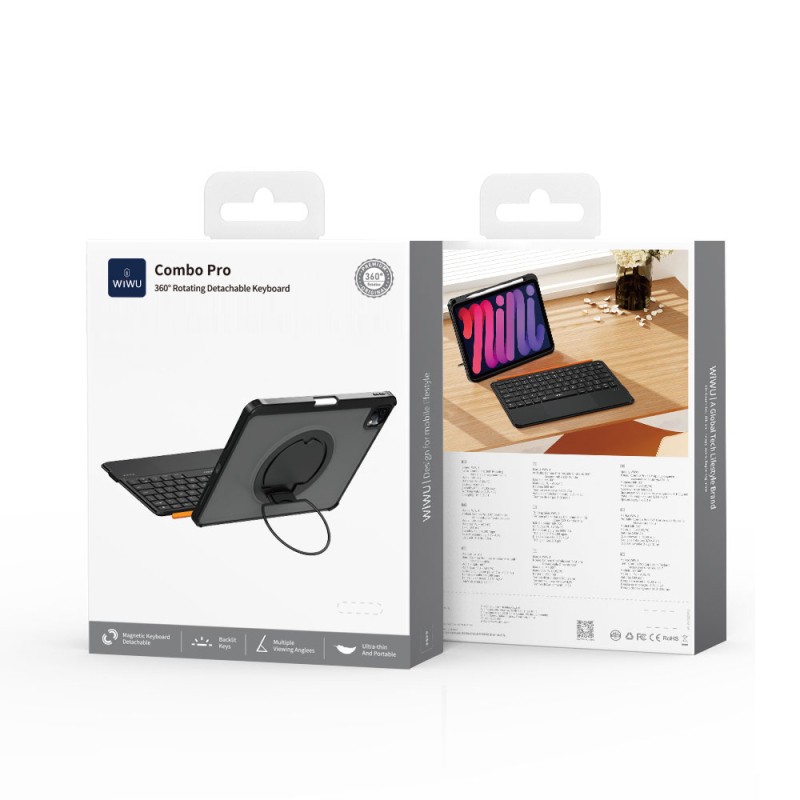 Apple iPad Pro 11 2025 M5 MK-007 Combo Pro Kalem Bölmeli Klavyeli Standlı Kılıf - 10
