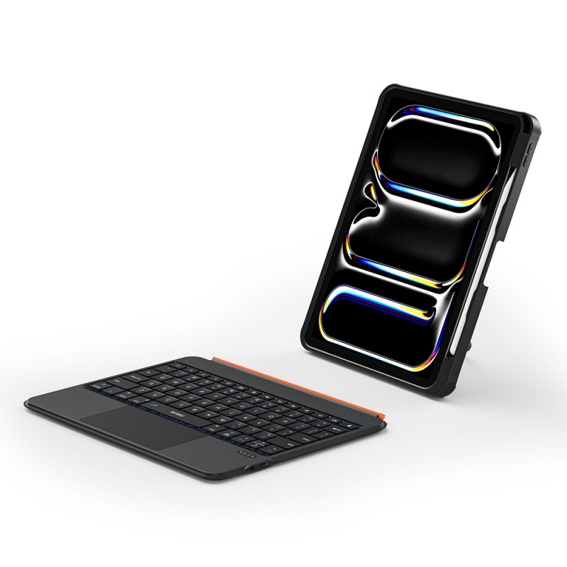 Apple iPad Pro 11 2025 M5 MK-007 Combo Pro Kalem Bölmeli Klavyeli Standlı Kılıf - 5