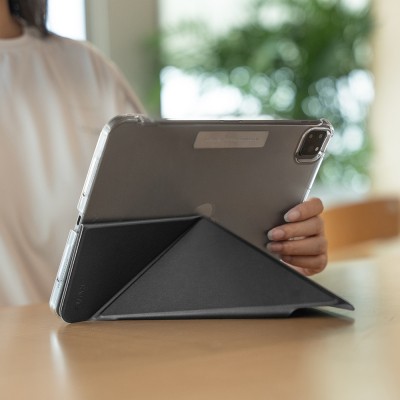 Apple iPad Pro 11 2025 M5 Raptic Clear Folio Airbagli Şeffaf Kapaklı Katlanabilir Standlı Kılıf - 9