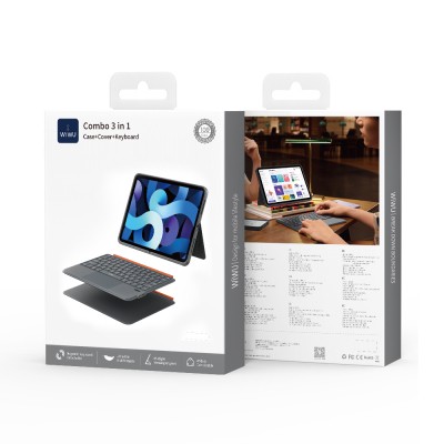 Apple iPad Pro 11 2025 M5 Wiwu MK-005 Combo 3in1 Kalem Bölmeli Klavyeli Standlı Kılıf - 7