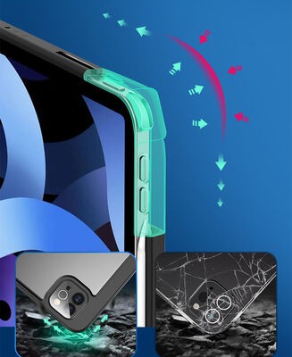 Apple iPad Pro 12.9 2020 (4.Nesil) Kılıf Zore Nort Arkası Şeffaf Standlı Kılıf - 11