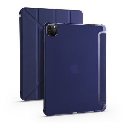 Apple iPad Pro 12.9 2020 (4.Nesil) Kılıf Zore Tri Folding Kalem Bölmeli Standlı Kılıf - 8