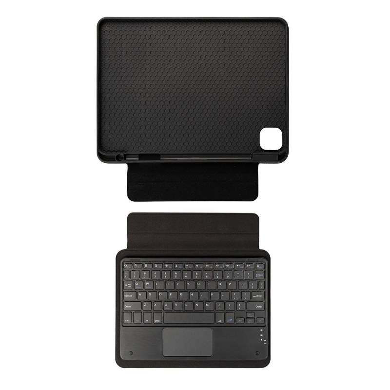 Apple iPad Pro 12.9 2020 (4.Nesil) Zore Border Keyboard Bluetooh Bağlantılı Standlı Klavyeli Tablet Kılıfı - 3
