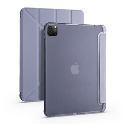 Apple iPad Pro 12.9 2021 (5.Nesil) Kılıf Zore Tri Folding Kalem Bölmeli Standlı Kılıf - 10