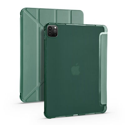 Apple iPad Pro 12.9 2021 (5.Nesil) Kılıf Zore Tri Folding Kalem Bölmeli Standlı Kılıf - 14
