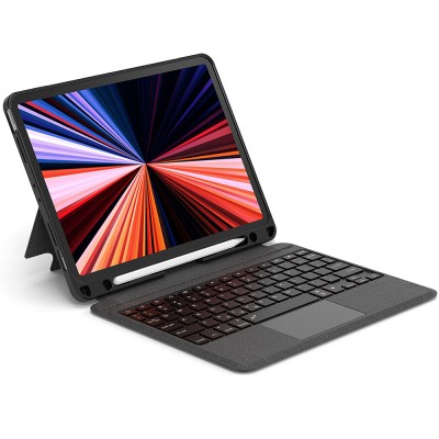 Apple iPad Pro 12.9 2021 (5.Nesil) Wiwu MagTouch Serisi Gizli Kalem Bölmeli Klavyeli Kılıf - 13