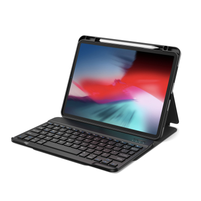 Apple iPad Pro 12.9 2021 (5.Nesil) Wiwu Protective Gizli Kalem Bölmeli Klavyeli Kılıf - Wiwu