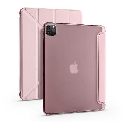 Apple iPad Pro 12.9 2022 M2 Kılıf Zore Tri Folding Kalem Bölmeli Standlı Kılıf - 6