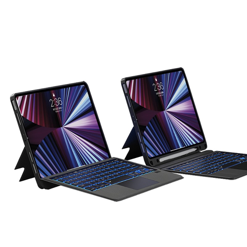 Apple iPad Pro 12.9 2022 M2 Wiwu MagTouch Serisi Gizli Kalem Bölmeli Klavyeli Kılıf - 4