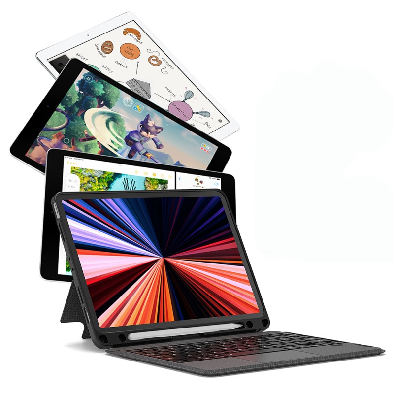 Apple iPad Pro 12.9 2022 M2 Wiwu MagTouch Serisi Gizli Kalem Bölmeli Klavyeli Kılıf - 17