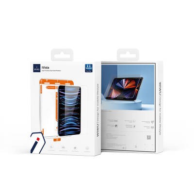 Apple iPad Pro 12.9 2022 M2 Wiwu Wi-GQ002 iVista 5 Katmanlı Temperli Cam Ekran Koruyucu + Kolay Uygulama Aparatı - 5