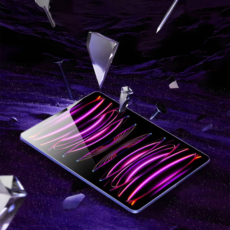 Apple iPad Pro 12.9 2022 M2 Wiwu Wi-GQ002 iVista 5 Katmanlı Temperli Cam Ekran Koruyucu + Kolay Uygulama Aparatı - 7
