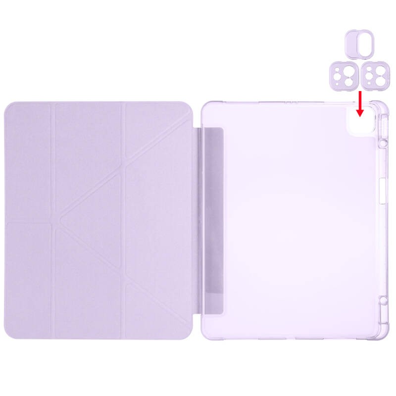 Apple iPad Pro 13 2024 Case Zore Tri Folding Stand Case with Pen Compartment - 6