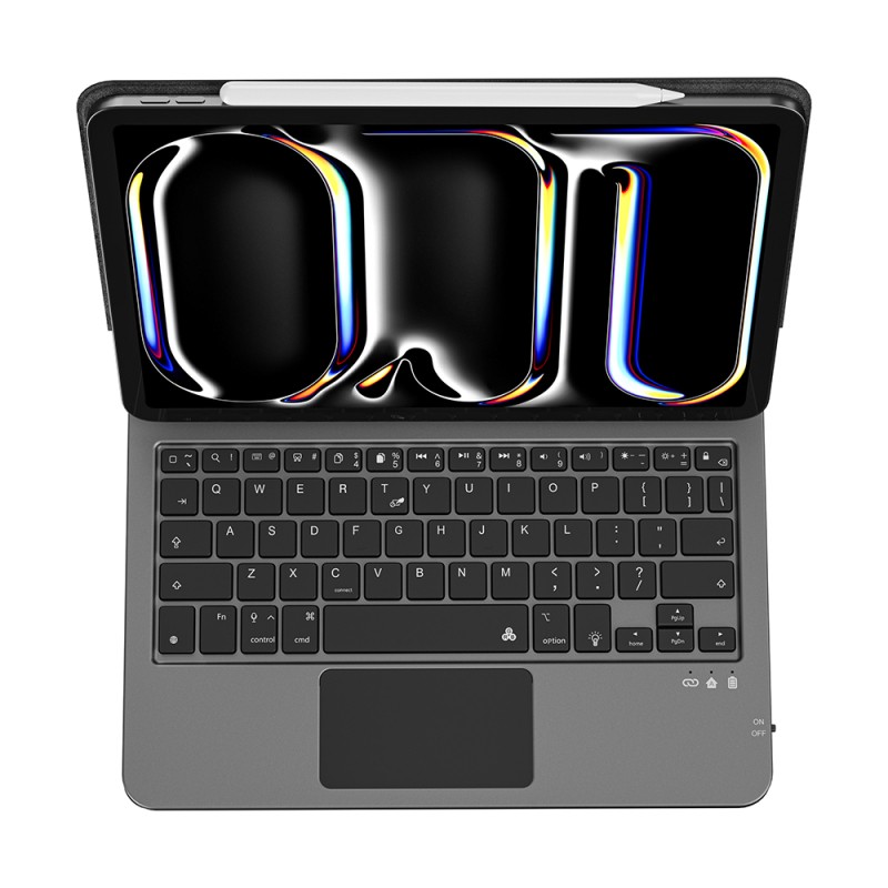 Apple iPad Pro 13 2024 Wiwu MK-003 Hidden Pen Compassed Keyboard Stand Case - 4