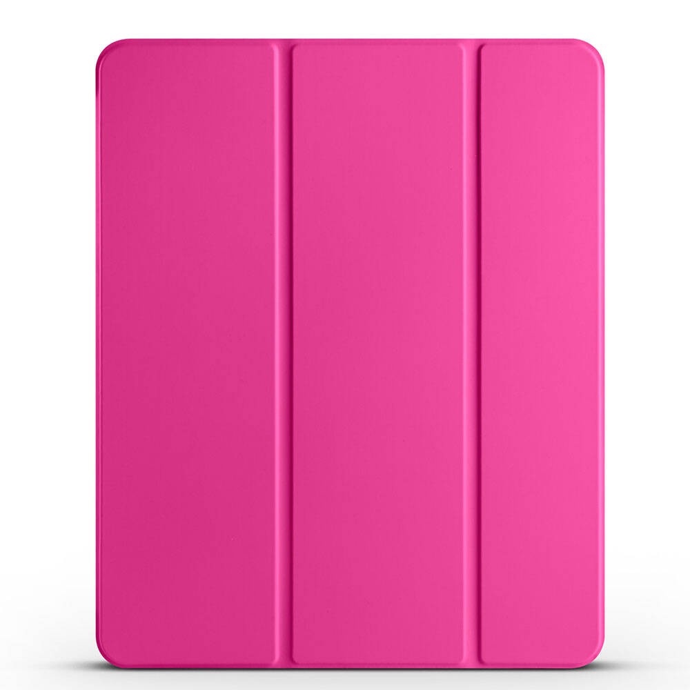 Apple iPad Pro 13 2024 Zore Smart Cover Kalem Bölmeli Standlı 1-1 Kılıf - Pembe Koyu
