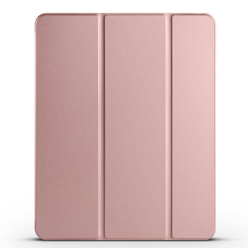 Apple iPad Pro 13 2024 Zore Smart Cover Kalem Bölmeli Standlı 1-1 Kılıf - Rose Gold