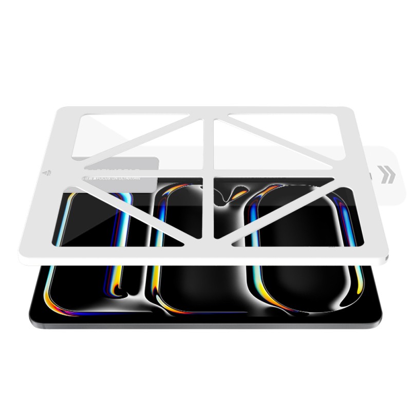 Apple iPad Pro 13 2025 M5 CaseWorld Steel Shield Serisi Temperli Cam Ekran Koruyucu + Uygulama Aparatı - 5
