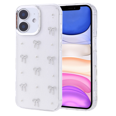 Apple iPhone 11 Case Airbag Design Glitter Transparent Zore Kutup Cover - Zore