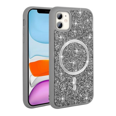 Apple iPhone 11 Case Diamond Design Magsafe charging Zor Mosaic Silicone Cover - 6