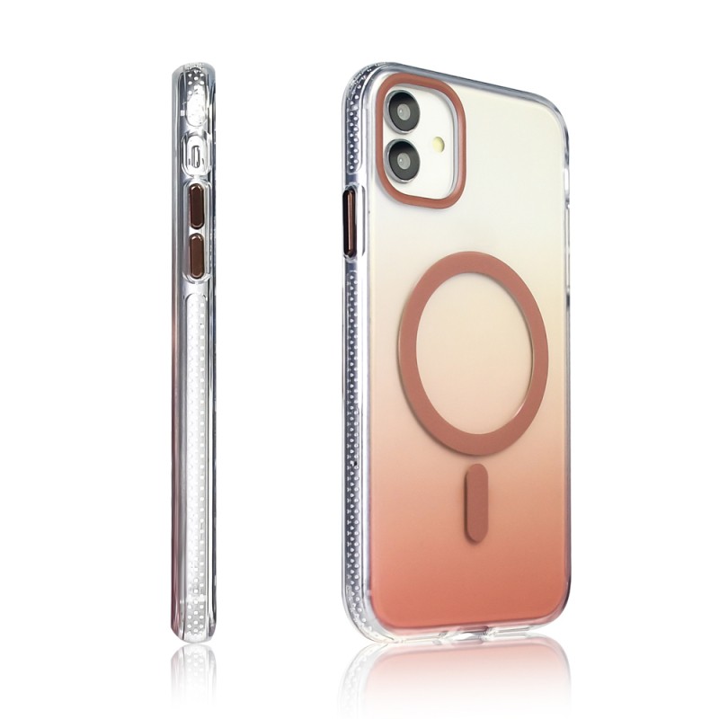 Apple iPhone 11 Case M-safe Charging Feature Transparent Color Transition Zore Toros Cover - 21
