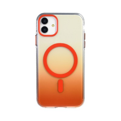 Apple iPhone 11 Case M-safe Charging Feature Transparent Color Transition Zore Toros Cover - 14