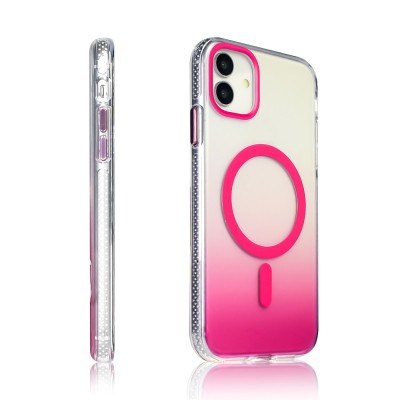 Apple iPhone 11 Case M-safe Charging Feature Transparent Color Transition Zore Toros Cover - 23