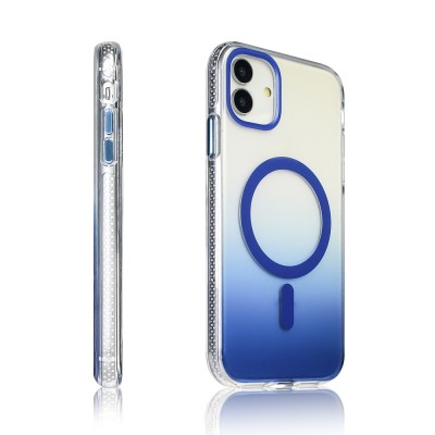 Apple iPhone 11 Case M-safe Charging Feature Transparent Color Transition Zore Toros Cover - 24