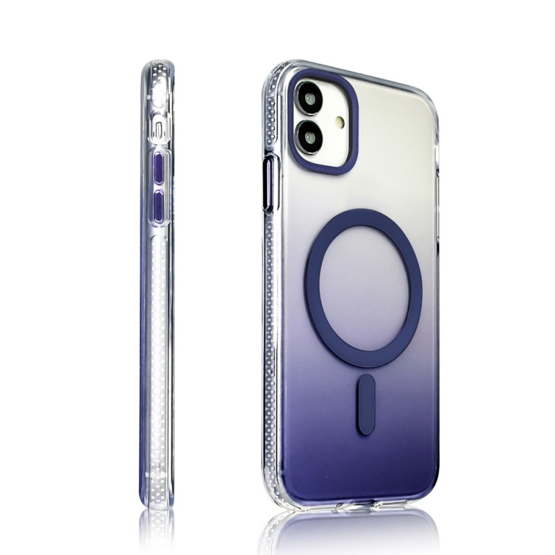 Apple iPhone 11 Case M-safe Charging Feature Transparent Color Transition Zore Toros Cover - 28