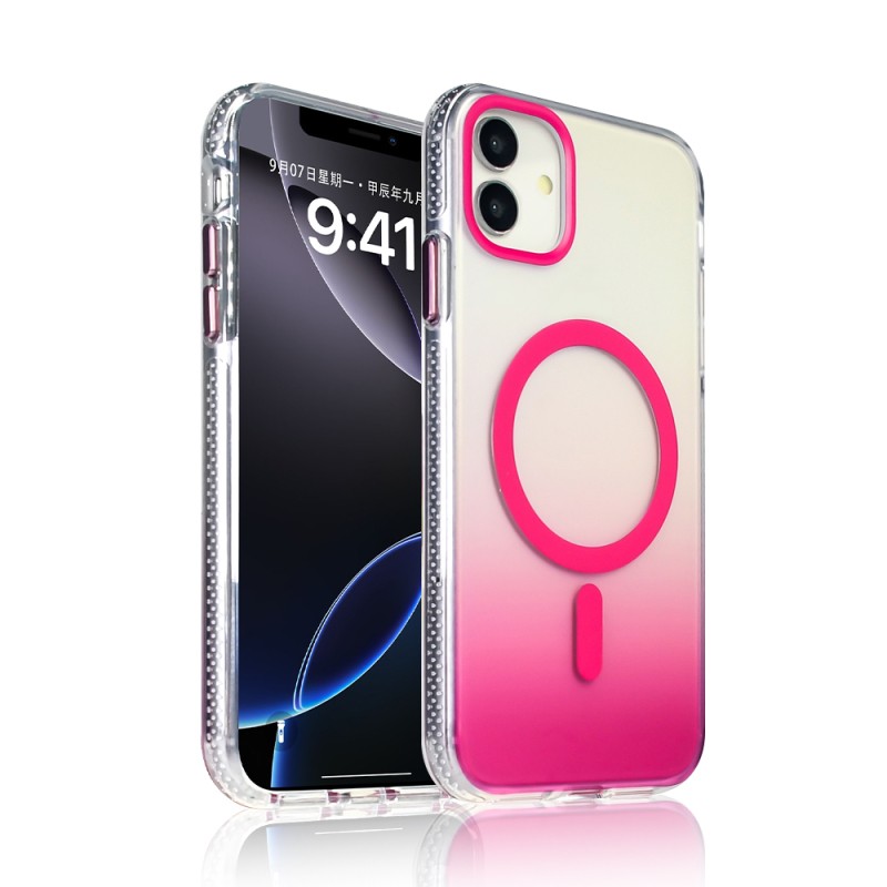 Apple iPhone 11 Case M-safe Charging Feature Transparent Color Transition Zore Toros Cover - 10