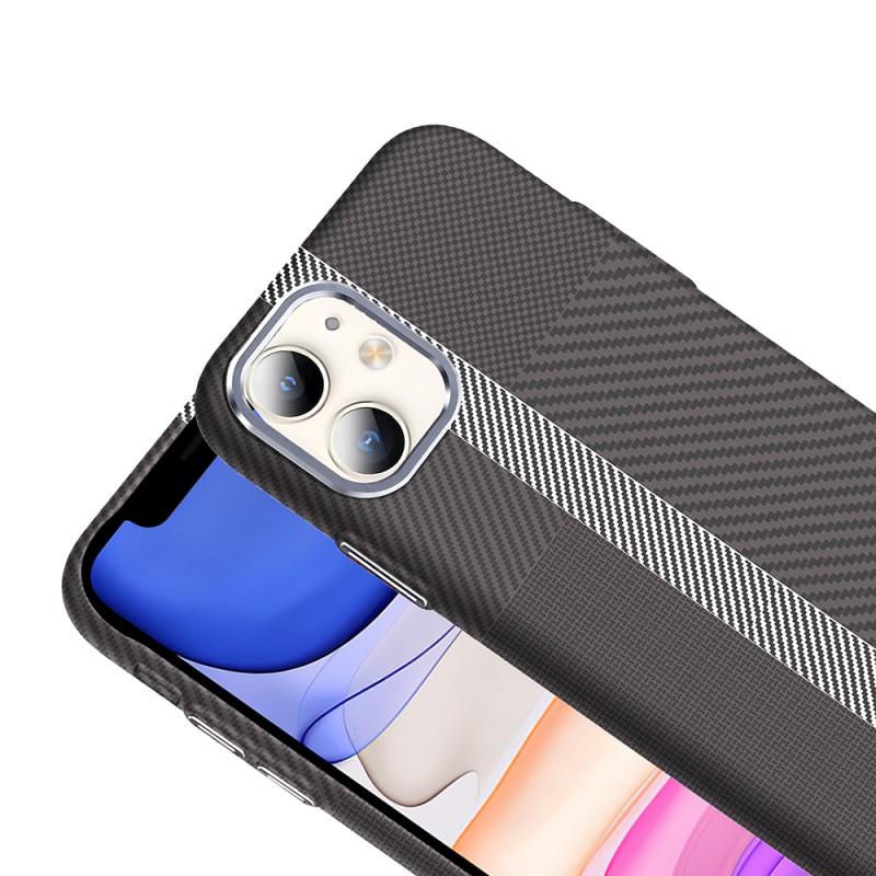 Apple iPhone 11 Case Magsafe Charging Feature Carbon Fiber Look Zore Gros Cover - 11