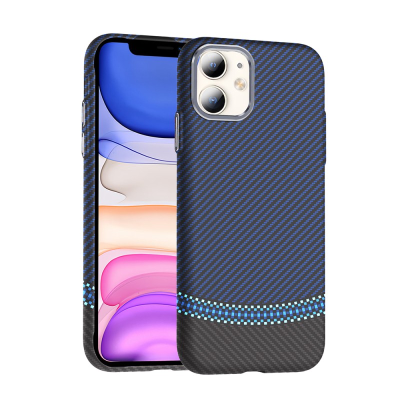 Apple iPhone 11 Case Magsafe Charging Feature Carbon Fiber Look Zore Gros Cover - 6