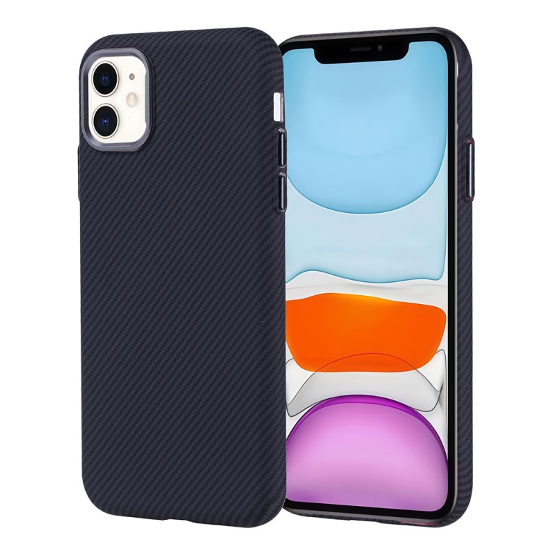 Apple iPhone 11 Case Magsafe Charging Feature Carbon Fiber Look Zore Nekst Cover - 5