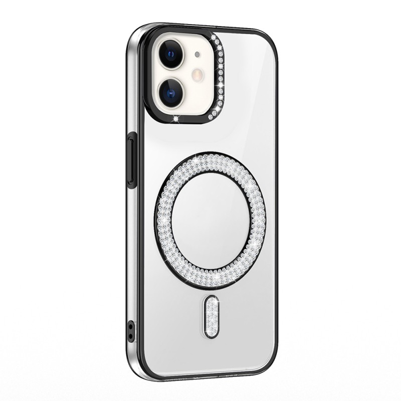 Apple iPhone 11 Case Magsafe Charging Feature Diamond Stone Design Zore Karetta Silicone Cover - 6