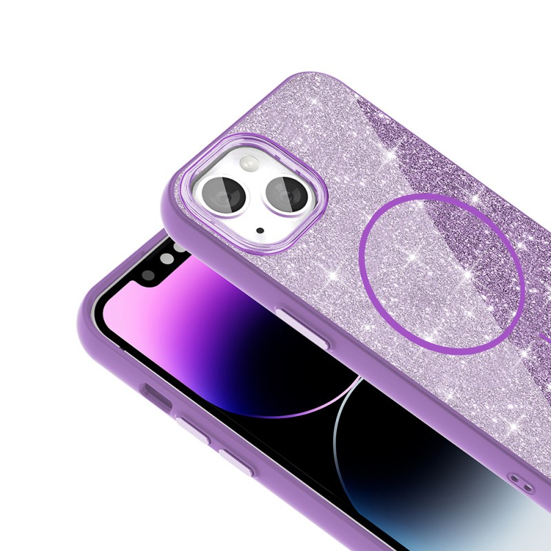 Apple iPhone 11 Case Magsafe Shining Glitter Zore Okso Cover with Charging Feature - 11