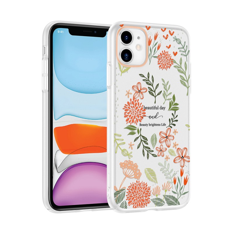 Apple iPhone 11 Case with Camera Protector, Patterned Zore Clip Cover - 4