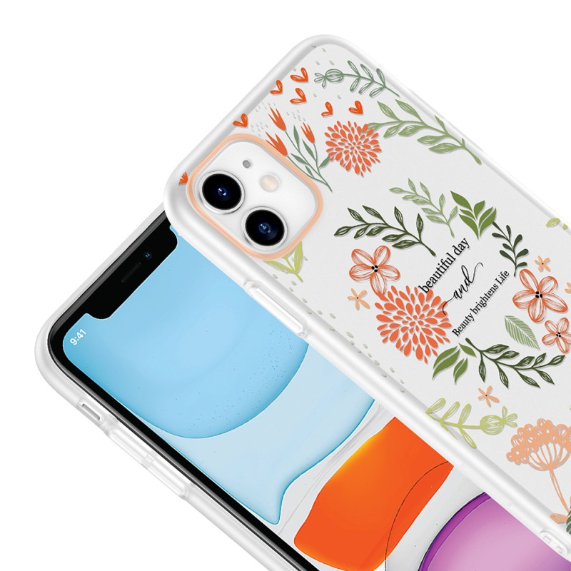 Apple iPhone 11 Case with Camera Protector, Patterned Zore Clip Cover - 12