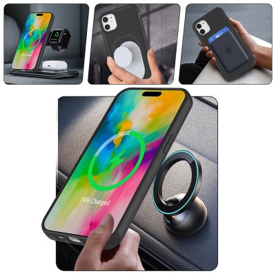 Apple iPhone 11 Case Zore Samara Cover with M-safe Charging Stand - 10