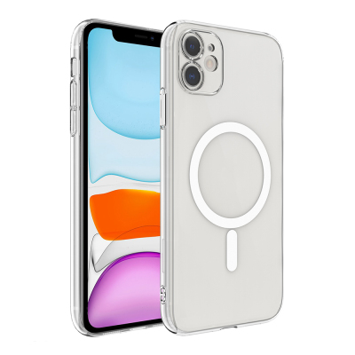 Apple iPhone 11 Kamera Korumalı M-Safe Şarj Özellikli Şeffaf Zore London Sert PC Kapak - Zore