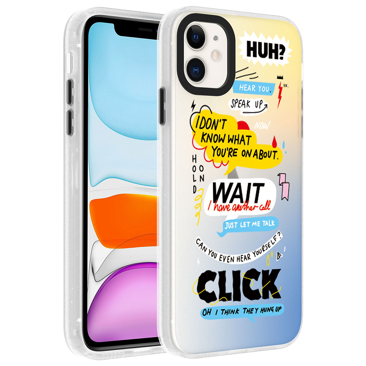 Apple iPhone 11 Kılıf Desenli Zore Dragon Sert Kapak - Kelimeler