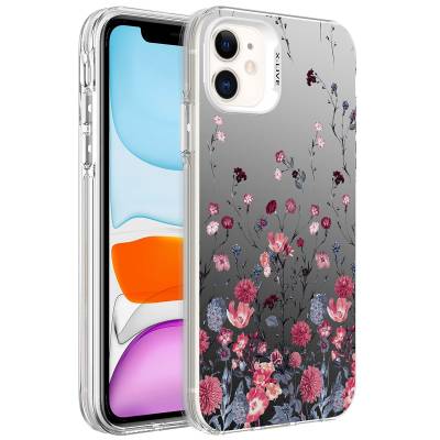 Apple iPhone 11 Kılıf Desenli Zore Silver Sert Kapak - Zore