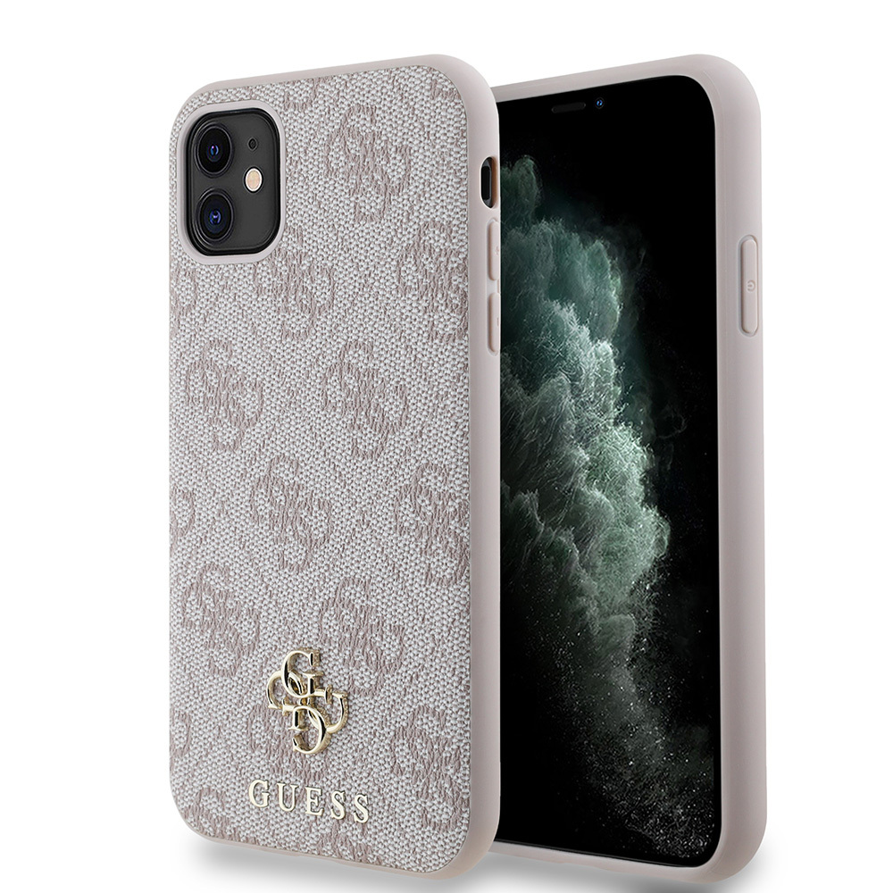 Apple iPhone 11 Kılıf Guess Orjinal Lisanslı M-safe Şarj Özellikli Small 4G Classic Kapak - Pembe