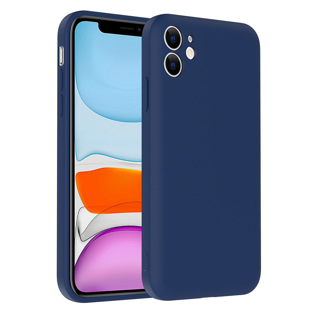 iPhone 11 Kılıf Kamera Korumalı Kartlık Hazneli NXXA Vitra Kapak - Lacivert