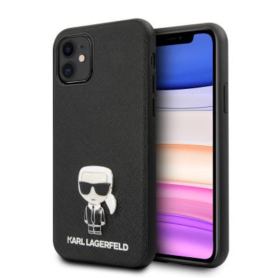 Apple iPhone 11 Kılıf Karl Lagerfeld PU Suni Deri Karl Dizayn Kapak - Karl Lagerfeld
