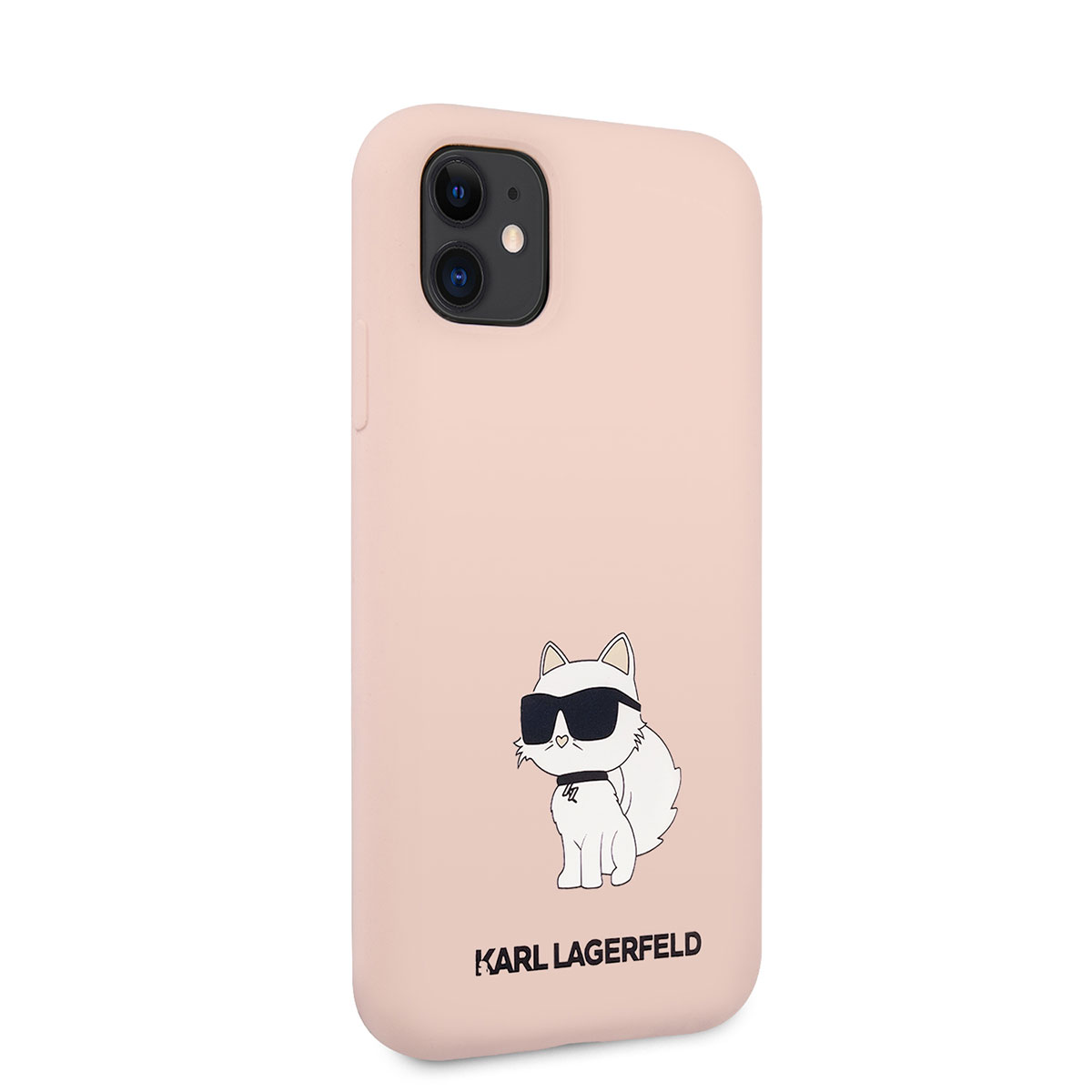 Apple iPhone 11 Kılıf Karl Lagerfeld Silikon Choupette Dizayn Kapak - Pembe